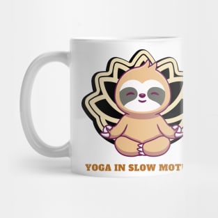 Yoga in slow motion - funny kawaii style sloth yoga Mug